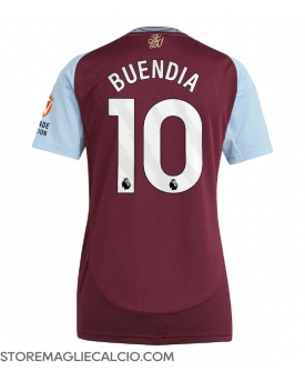 Aston Villa Emiliano Buendia #10 Maglia Gara Casa Repliche 2024-25 Donna Maniche Corte